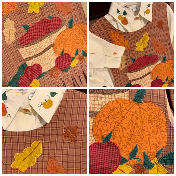 SOLD *** 90's Vintage Fall Havesrt 2pc Jumper Dress - Picture 9 of 16